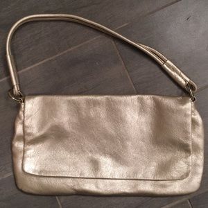 Banana Republic gold fold over flap purse